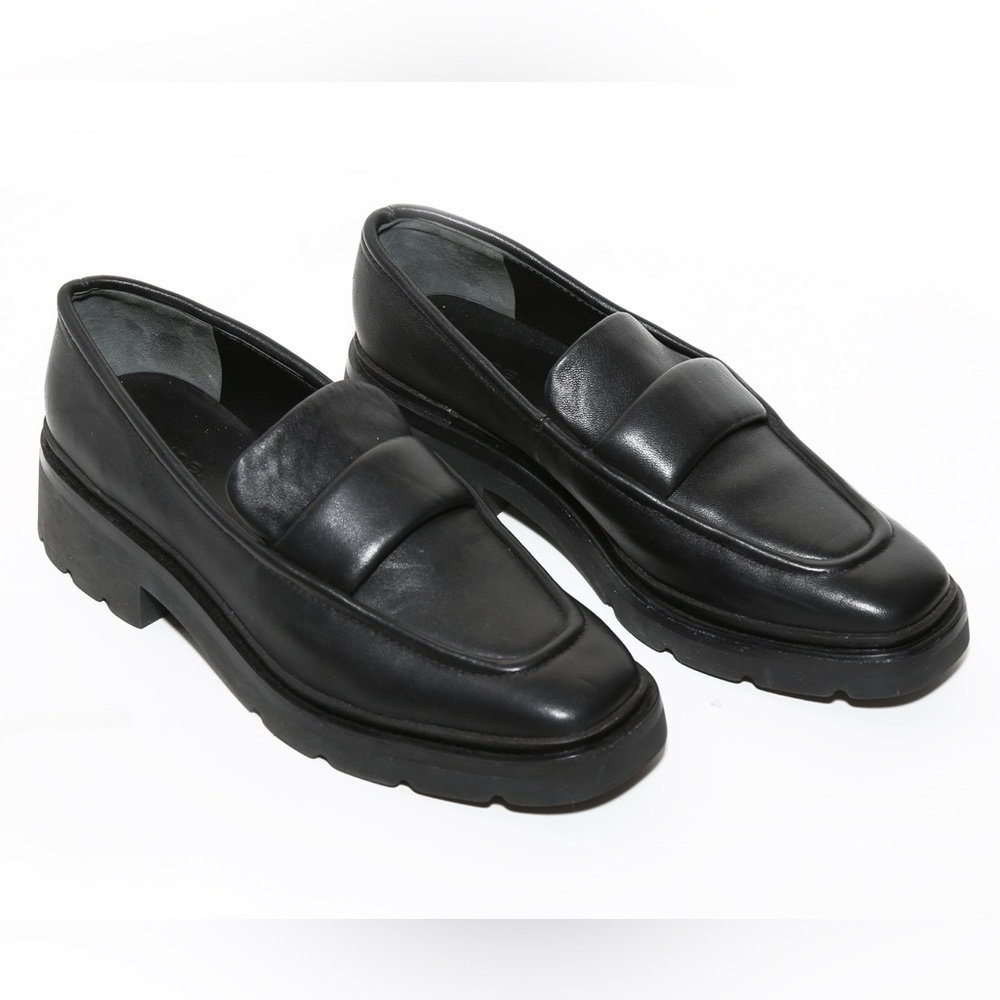 VINCE WOMENS BLACK LEATHER ROBIN LUG LOAFERS SIZE US 8.5